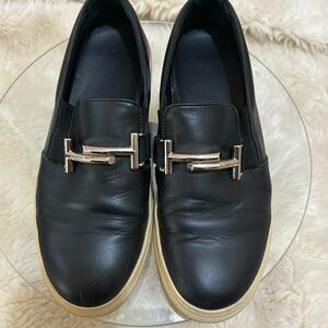 Tod's Double-T Bit Leather Sneakers/Platform Shoes, Size 37